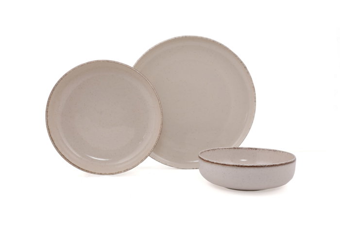 Hermia Vajilla de Porcelana de 12 Piezas en Crema Hermia Vajilla de Porcelana de 12 Piezas en Crema